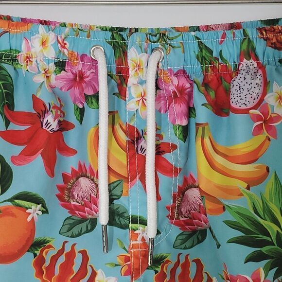 Knobs by Ryan Hill Men's Tropical Fruit Swim Trunks Size XL - Picture 2 of 6